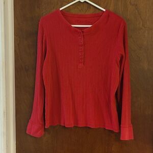 XL Faded Glory Red Long Sleeved Stretch Tee